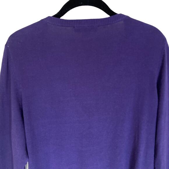 Coldwater Creek Silk Blend Western Bead Trim Cardigan Purple Size M - Picture 4 of 8